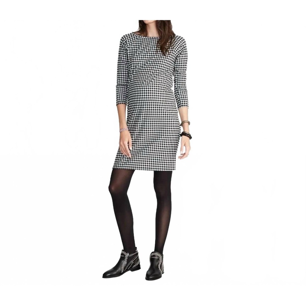 HATCH Maternity Mila Dress Black Ivory Gingham Size 1 S 4-6